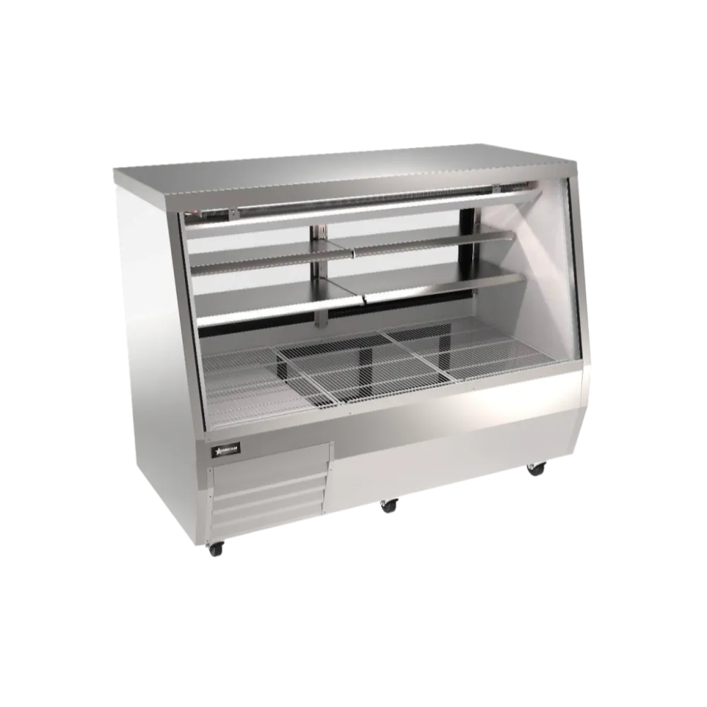 Omcan USA 50107 71" Deli Display Case 30.06 Cu Ft Display 11.31 Cu Ft Storage Bottom R290 5 Shelves
