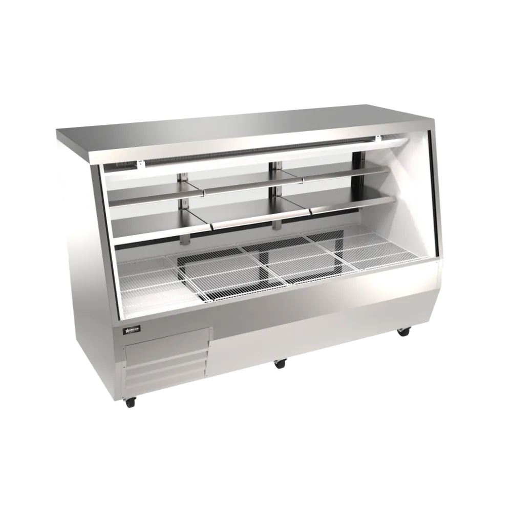 Omcan USA 50109 84" Deli Display - 35.9/14.5 Cu Ft BMLED Glass/Sliding Stainless/Aluminum 7ShelfR290