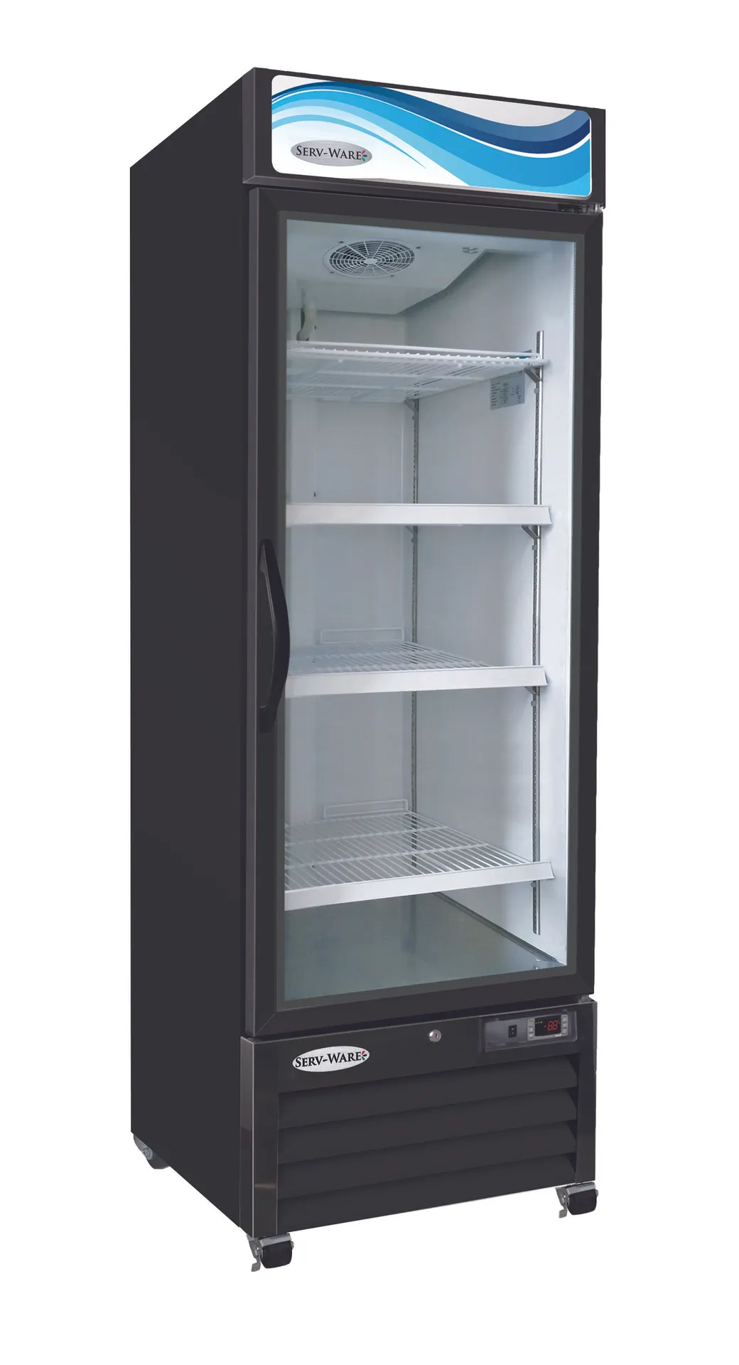 Serv-Ware GR23B-HC 35" One-Section Merchandiser Refrigerator, 23 cu. ft., Glass Door, LED Display