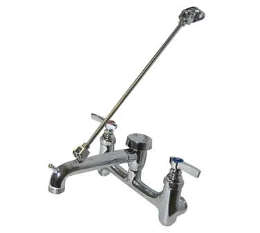 Serv-Ware SF1000 Mop Sink Service Faucet, Wall Mount, 8" Centers