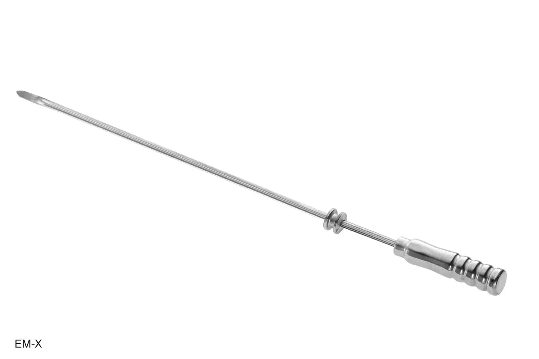 Skyfood EM-X Metal Skewer, 29" x 1" x 1", Thin Stainless Steel with Aluminum‑Coated Wooden Handle