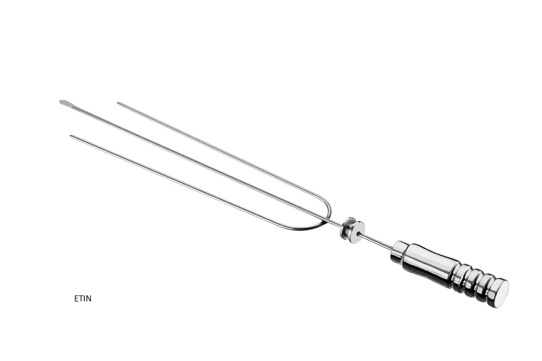 Skyfood ETIN-X Triple Skewer – 29" x 3" x 3", Stainless Steel with Aluminum‑Coated Wooden Handle