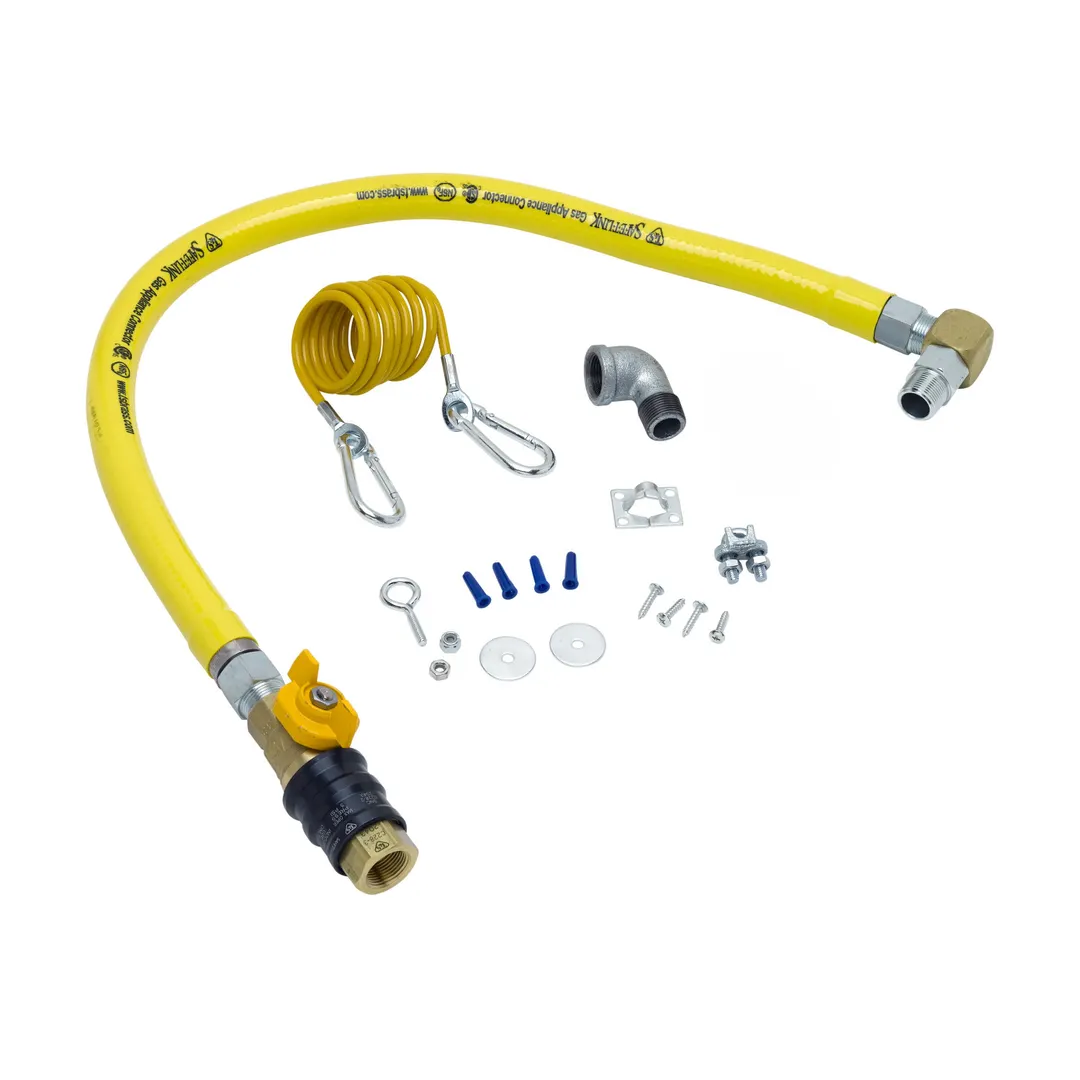 T&S Brass HG-4C-36G-SEL Gas Appliance Connector Hose, 36", Coated