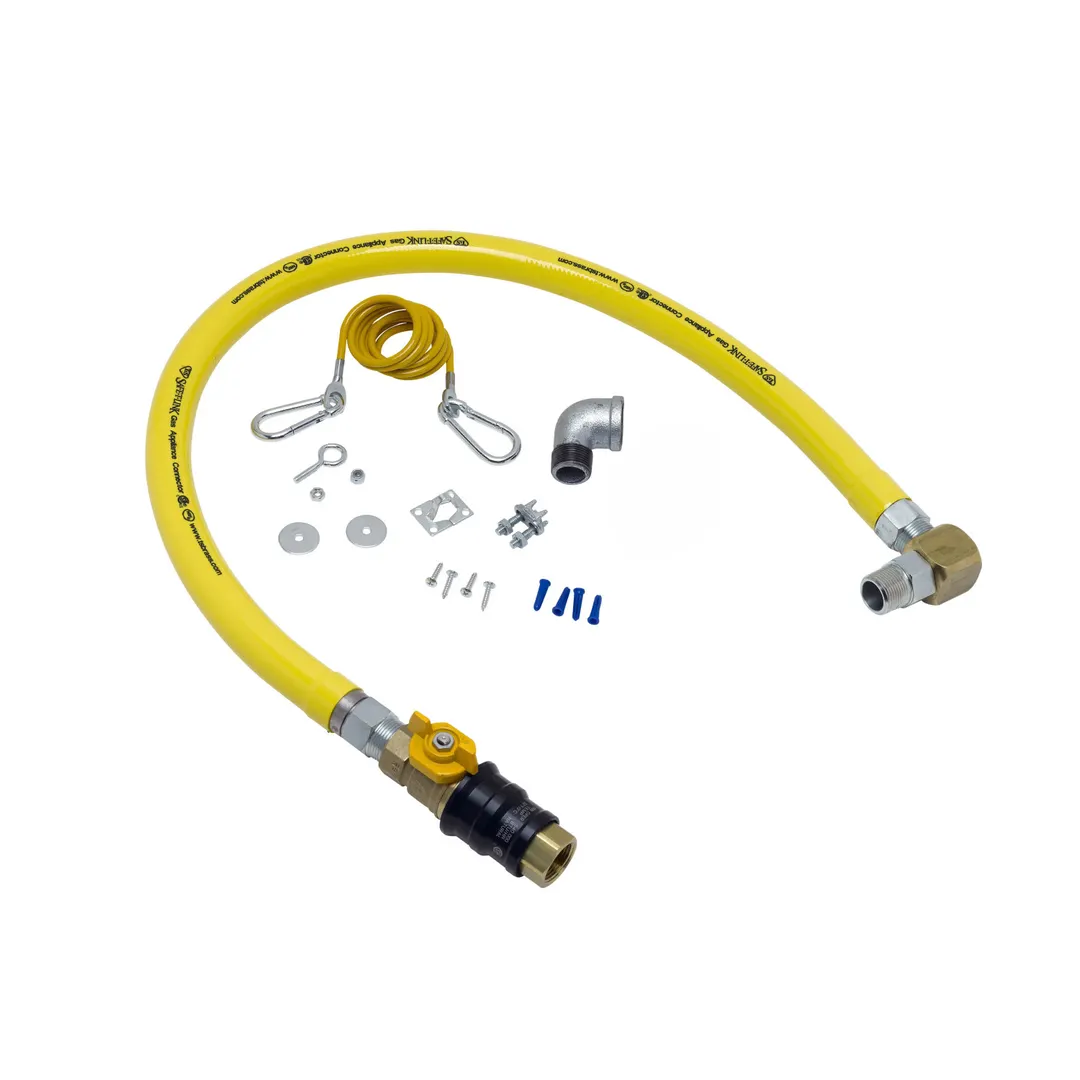 T&S Brass HG-4E-48G-SEL Gas Appliance Connector Hose, 48", Coated