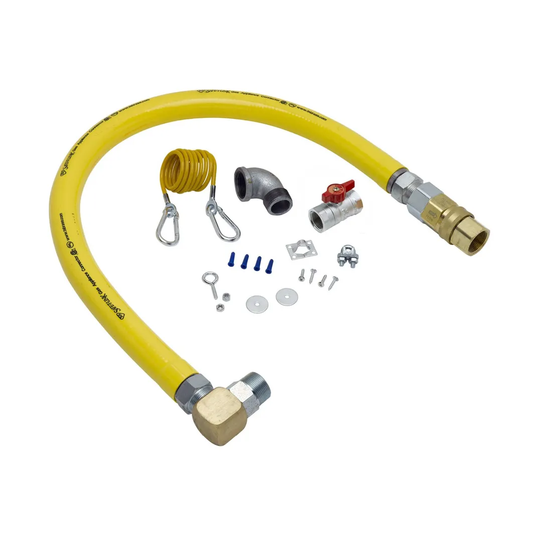 T&S Brass HG-4F-36SEL Gas Appliance Connector Hose, 36", Coated