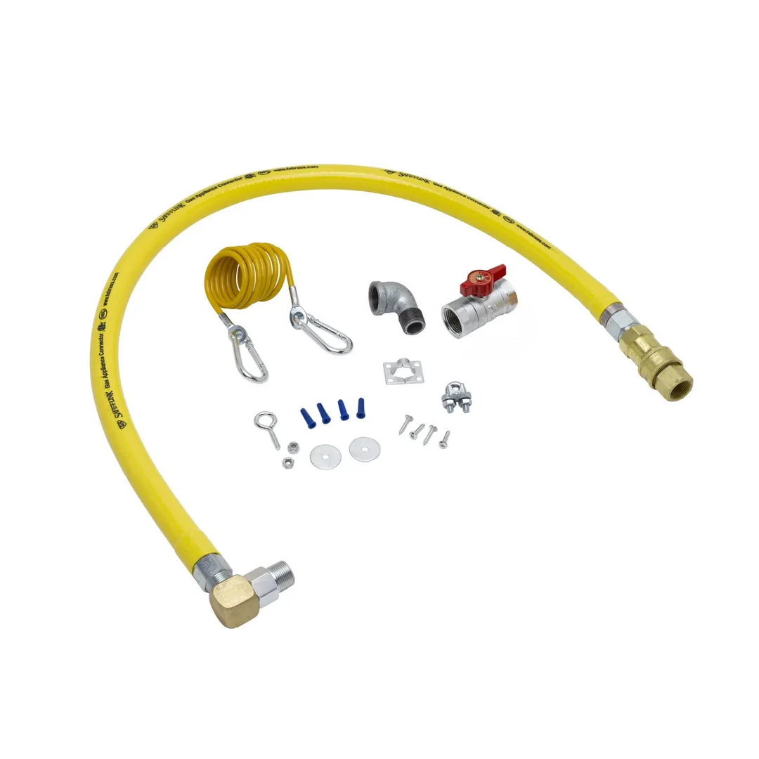 T&S Brass HG-4F-72SEL Gas Appliance Connector Hose, 72", Coated