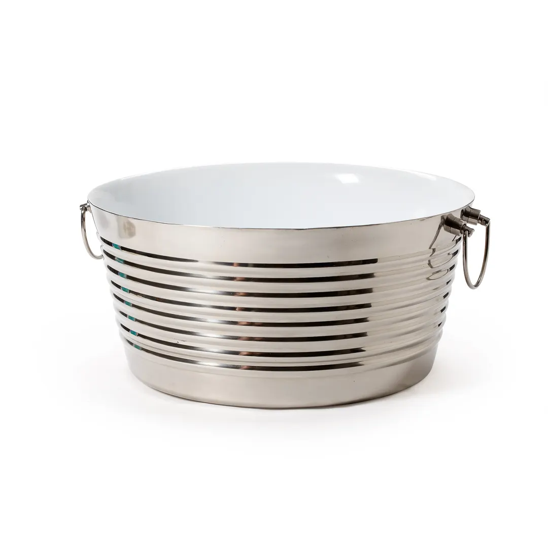 GET BT-1515-SS/W Urban Renewal Beverage Tub, 3-4 Gal, 14-3/4" Dia, 7" Deep, White Stainless Steel