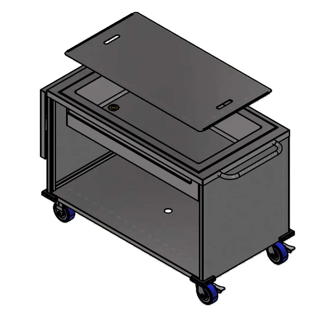 Winholt SS-BC-2748-INSULIB-FS18 Ice Cart, Black, 28.6"W x 70.5"L, 8" Bin 12"x20" Pans, Casters, NSF