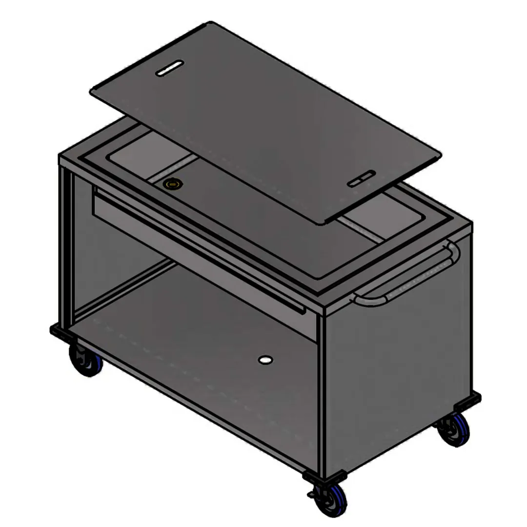 Winholt SS-BC-2748-INSULIB-HDC Ice Cart Black 28.6"W x 53.2"L x 35.1"H Insulated 8" Bin NSF