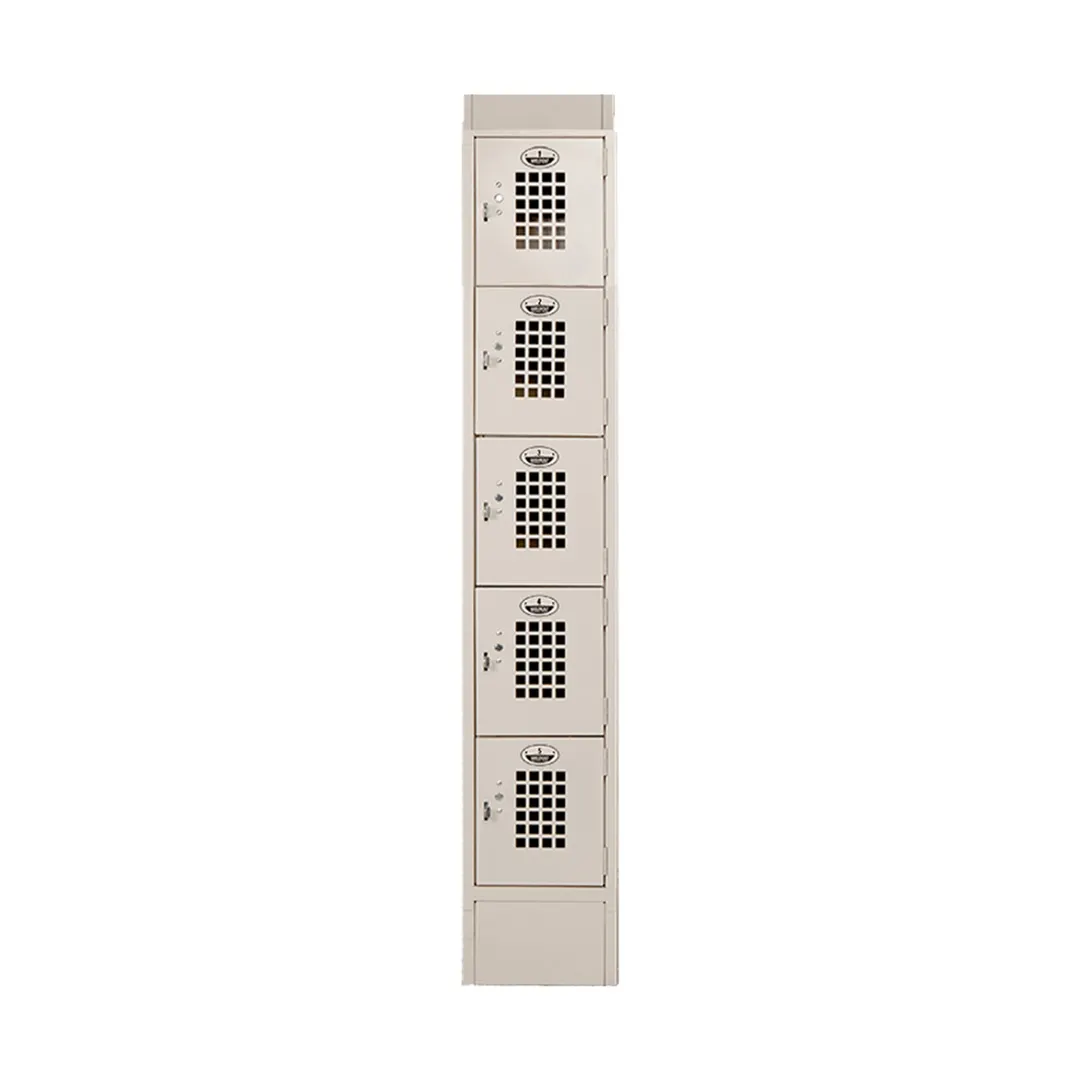 Winholt WL-55-ST Beige Locker w/ 1 Column, 5 Lockers - 12"D X 12"L X 71.9"H