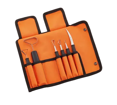 Louis Tellier 909050602 6 Sculpting Set, Stamped Black Plastic Handle, Stainless Steel Blades - Set