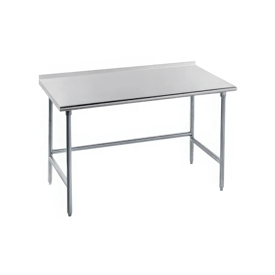 Advance Tabco TFAG-302 24" Open Base Work Table, Galvanized Base / 1-1/2" Backsplash - Upturn