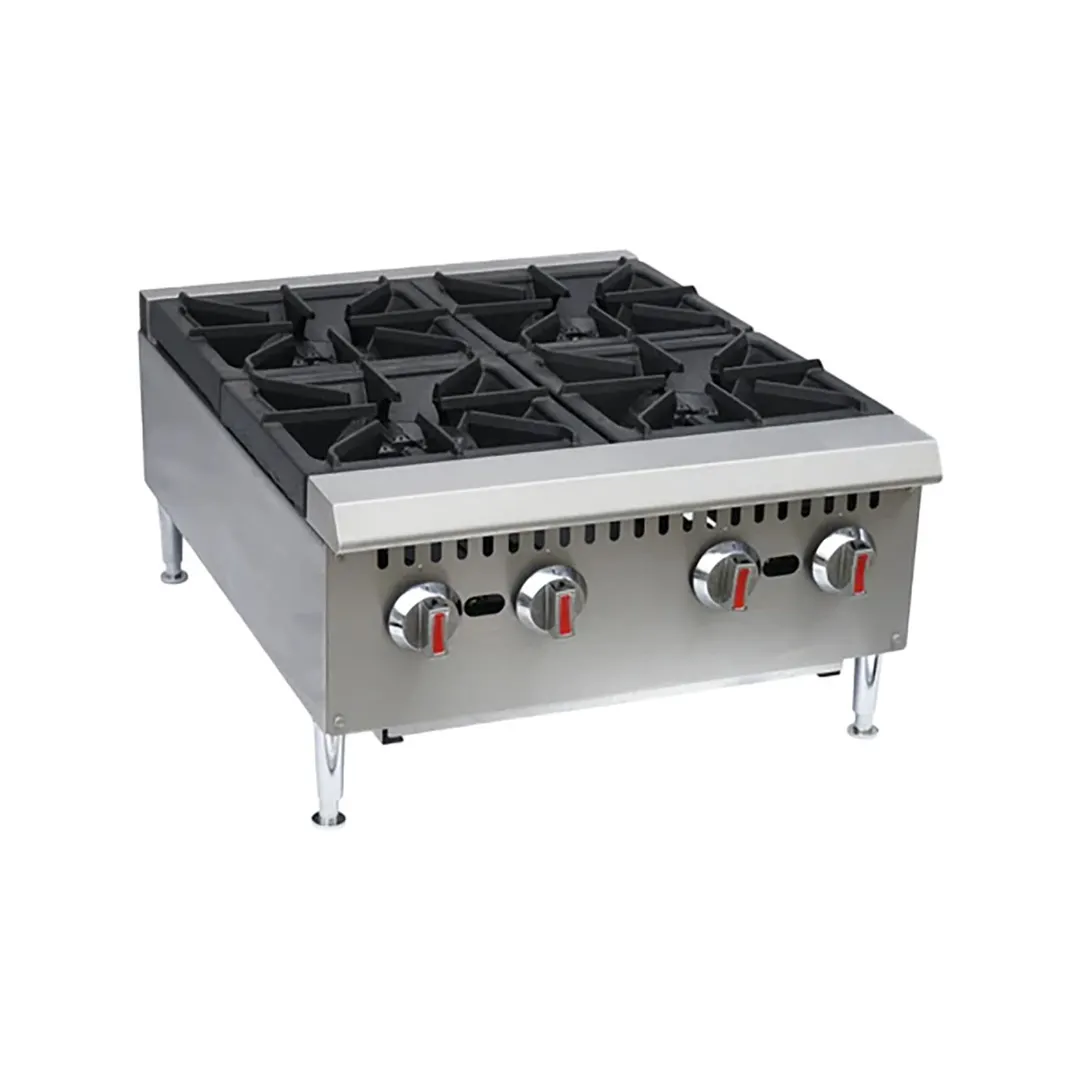 Serv-Ware SHPS-24 24" Countertop Gas Hotplate w/ (4) Burners, Manual Controls, 100.000 BTU