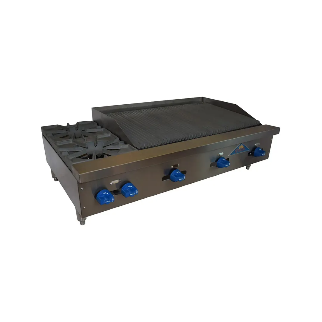 Comstock-Castle FHP48-3RB 48" Countertop Gas Radiant Charbroiler / Hotplate Combo, 153.000 BTU