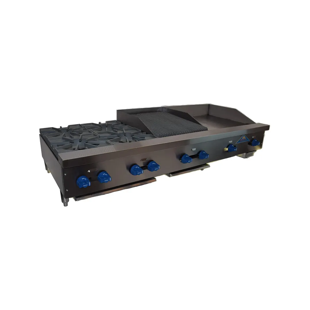 Comstock-Castle FHP72-4RB 72" Countertop Gas Radiant Charbroiler / Hotplate Combo, 196.000 BTU