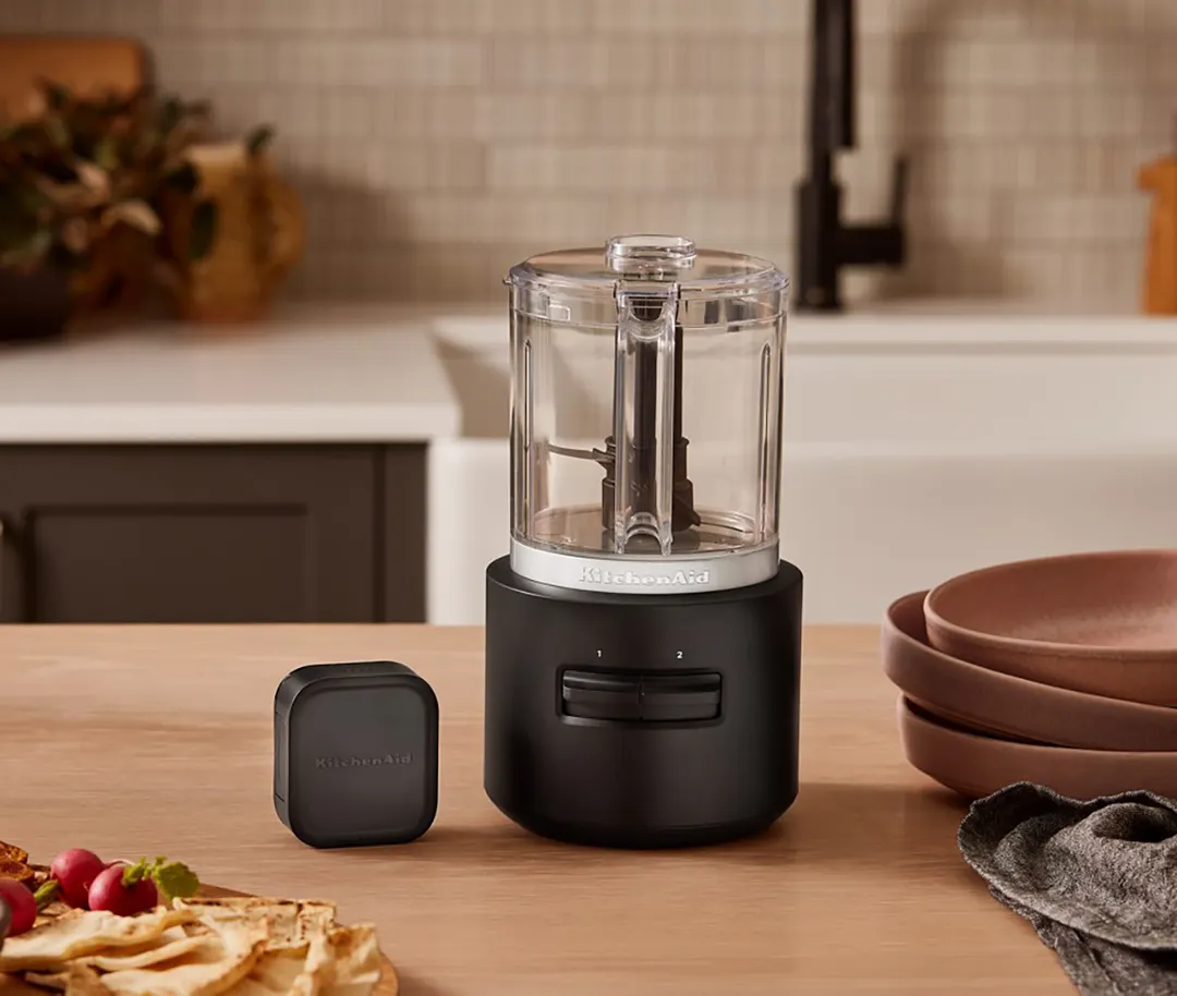 KitchenAid KFCR500BM 5‑Cup, 2‑Speed Cordless Food Chopper, Black Matte, (Battery Sold Separately)