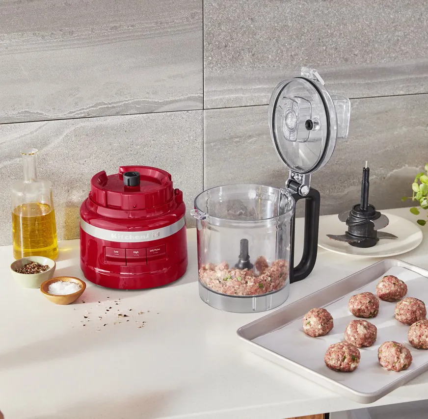 KitchenAid KFP0921ER 9‑Cup, 3‑Speed Food Processor, Empire Red