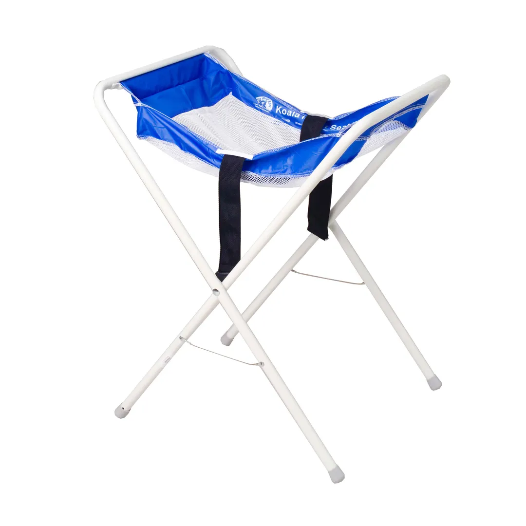 Koala KB115-99 Infant Seat Cradle, 25.5W x 21D x 30H, White/Blue, Folding, Snap-Lock Strap