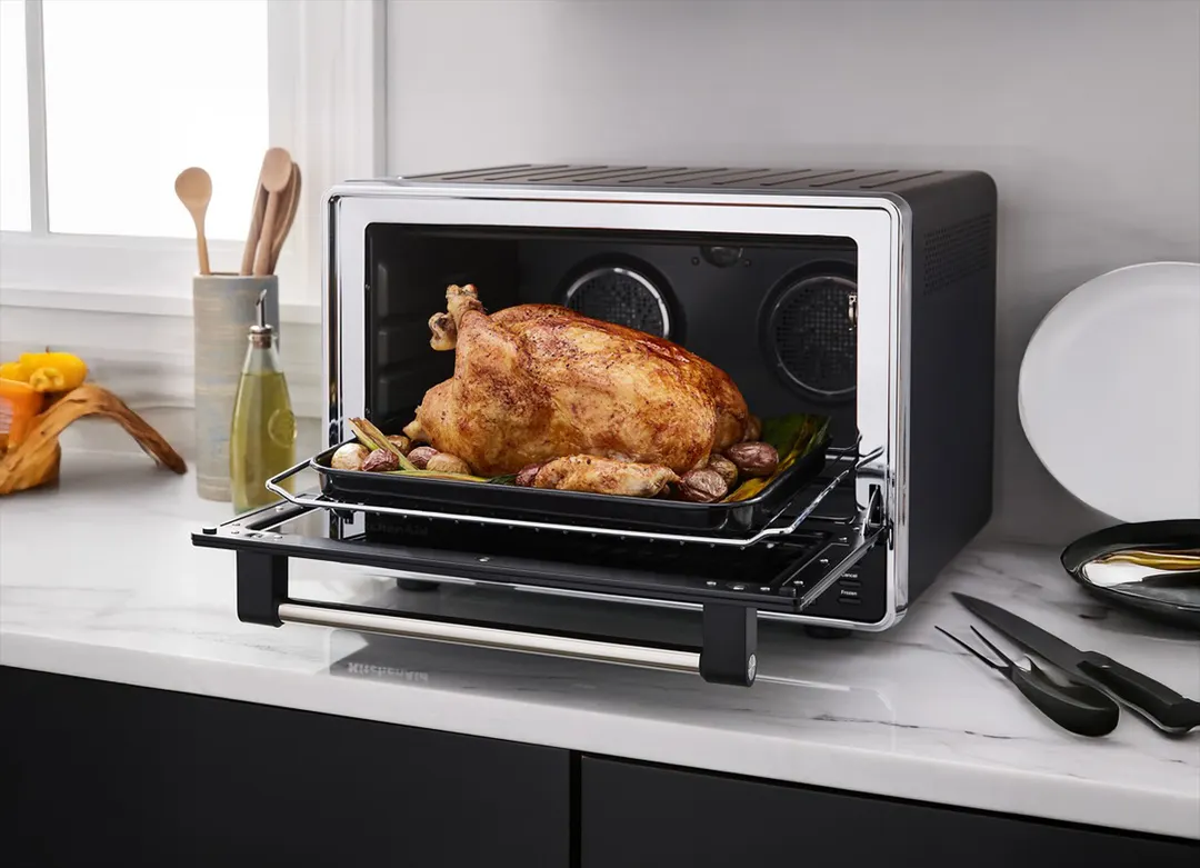 KitchenAid KCO224BM Countertop Digital Convection Oven w/ Air Fry and Temperature Probe, 120V