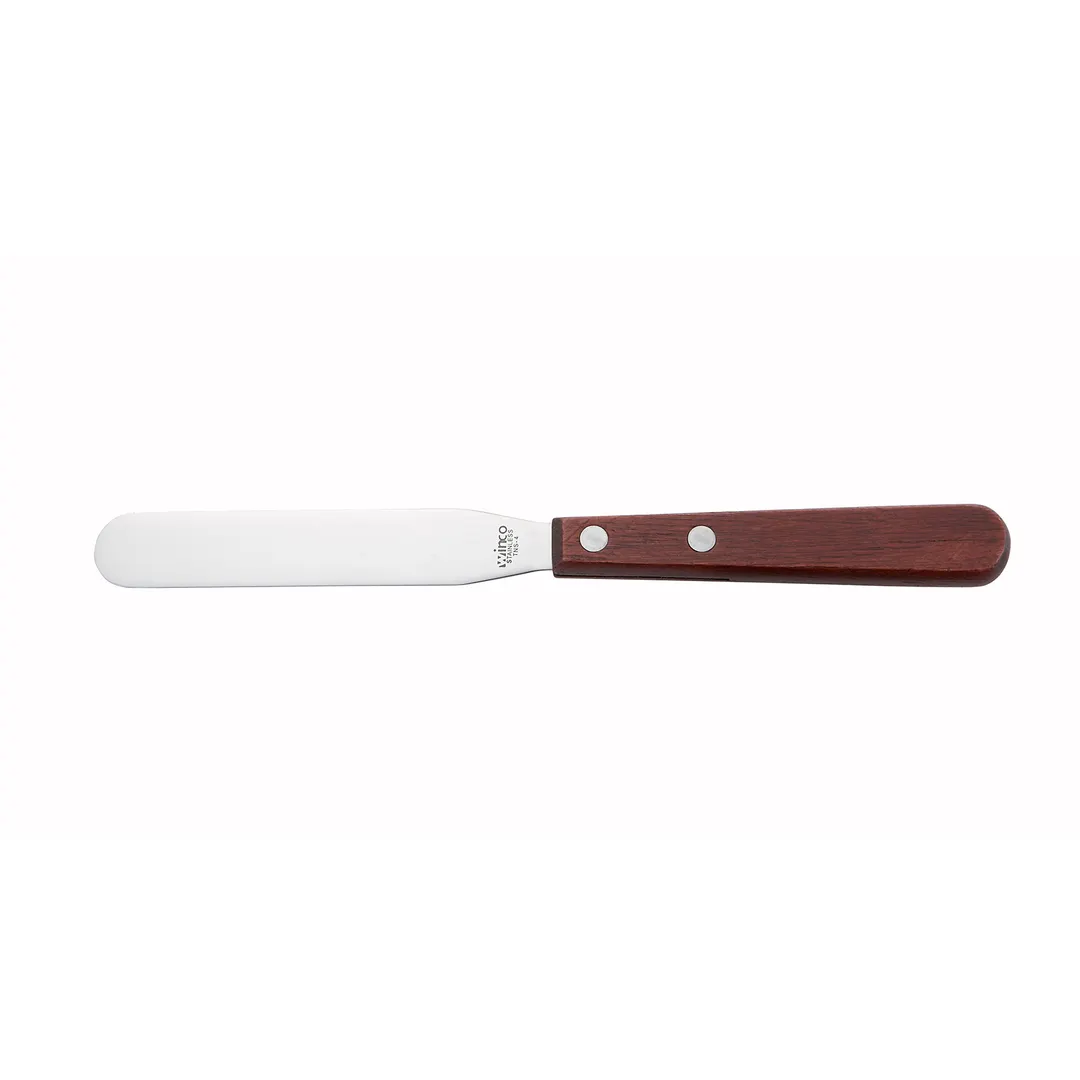 Winco TNS-4 4" Stainless Steel Blade Bakery Spatula with Wood Handle