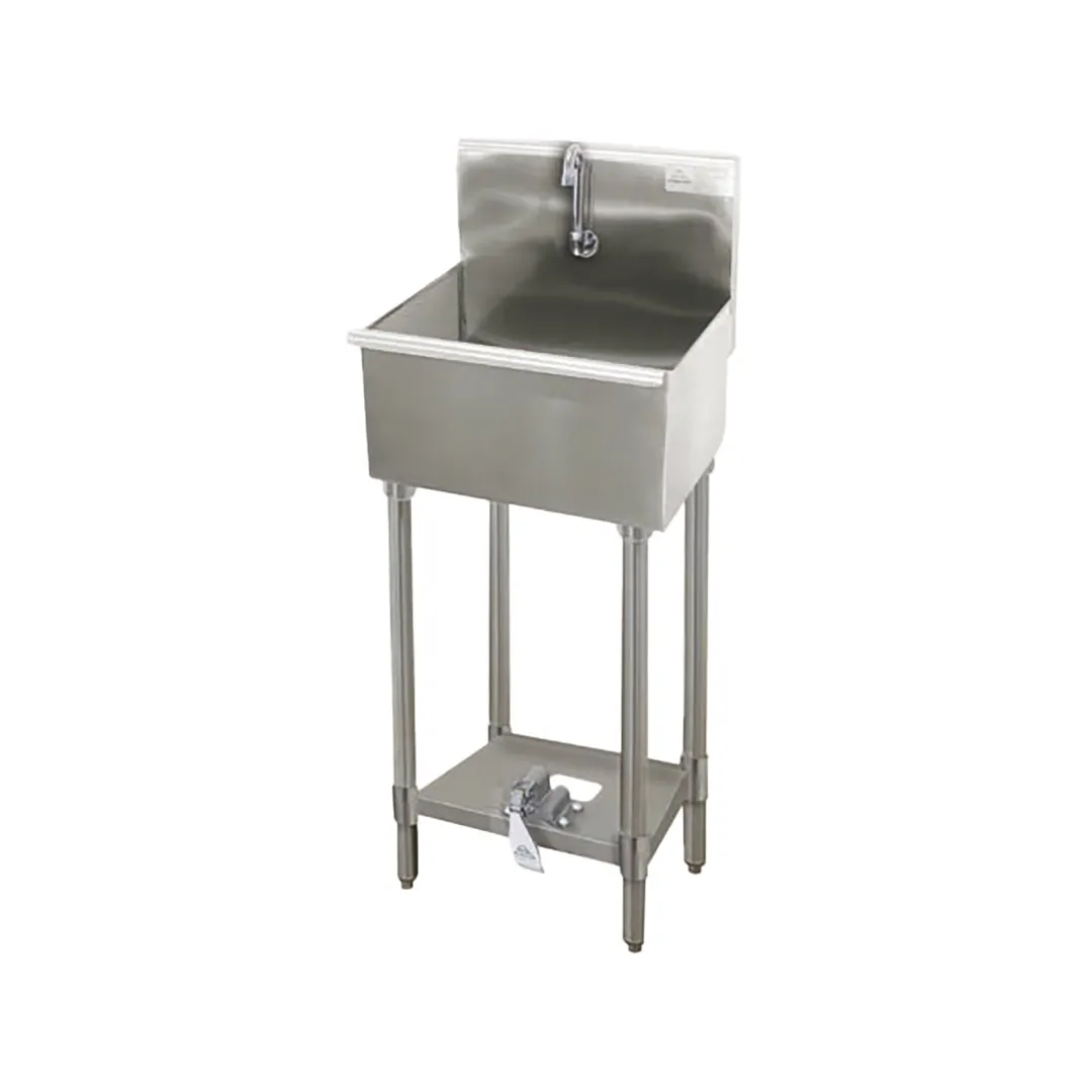 Advance Tabco WSS-16-31FV-FM 31"  Freestanding Hand Sink without Faucet-Single Foot Valve/16 gauge