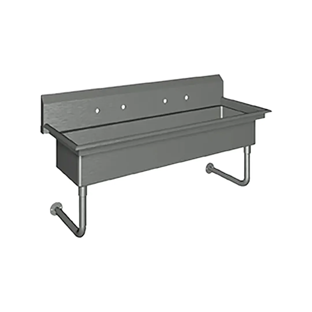 Eagle Group HSA-WM-96 96" Wall Mounted Multi-Station Hand Sink without Faucet - 14 gauge