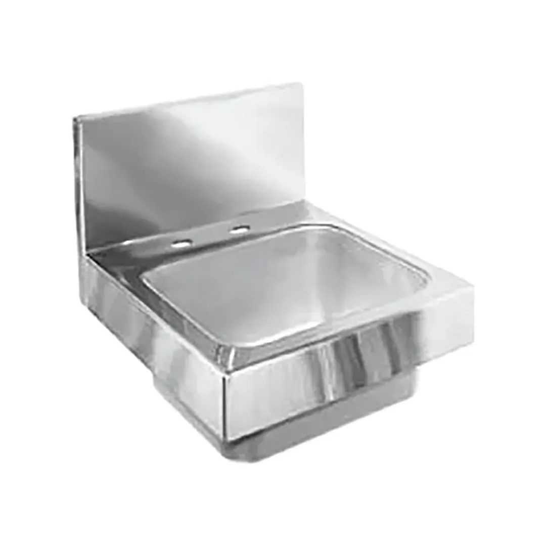 Glastender WH-14-LF 14" Wall Mounted Hand Sink without Faucet - 20 gauge