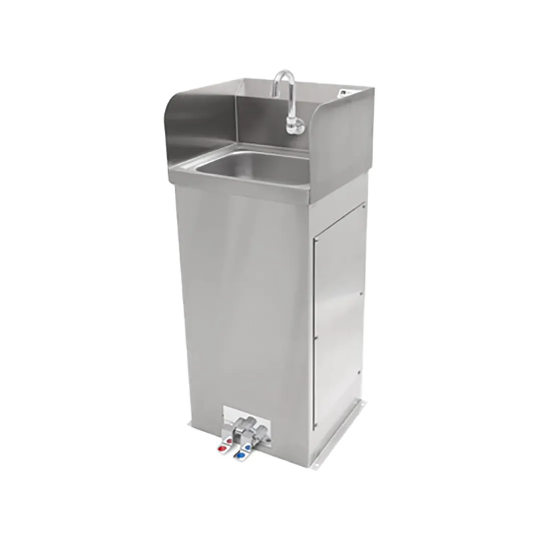 John Boos PBHS-F-1410-SSLR-X 18" Freestanding Hand Sink with Hands Free Faucet & Foot Valves/flyer