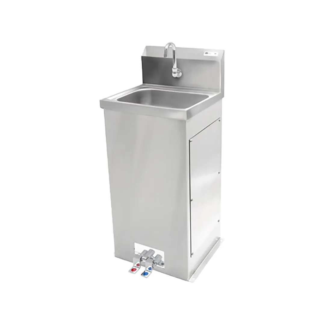 John Boos PBHS-F-1410-X 18" Freestanding Hand Sink w/ Hands Free Faucet & Double Foot Valves/flyer