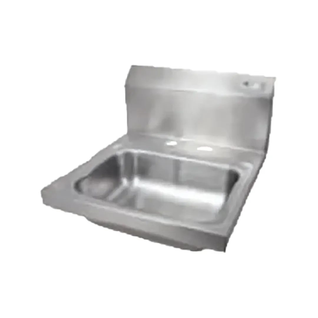 John Boos PBHS-W-1410-2DM 17" Wall Mounted Hand Sink without Faucet - with Double Deck Holes