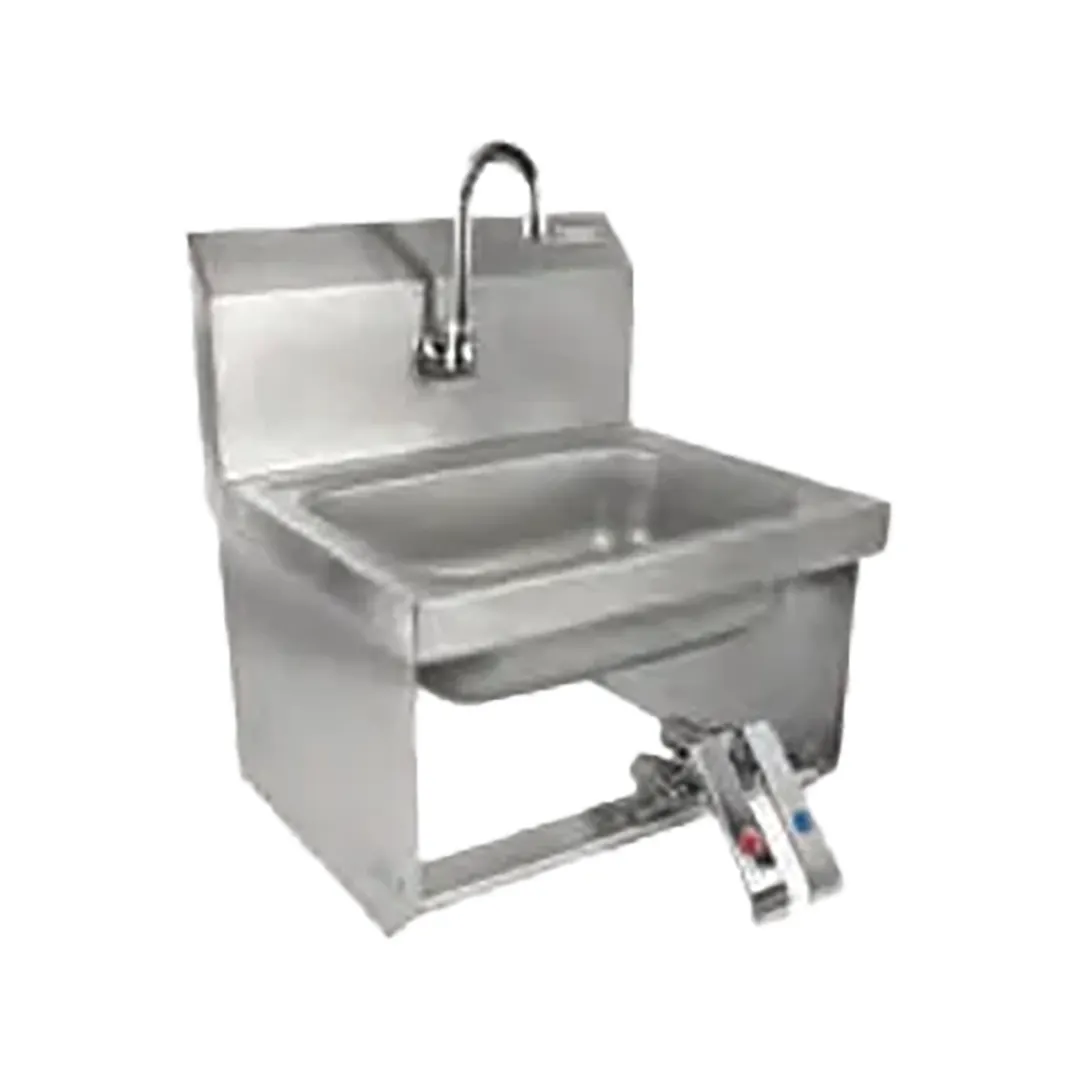 John Boos PBHS-W-1410-KV2MB-X 17" Wall Mounted Hand Sink w/Hands Free Faucet & Knee Valves-flyer