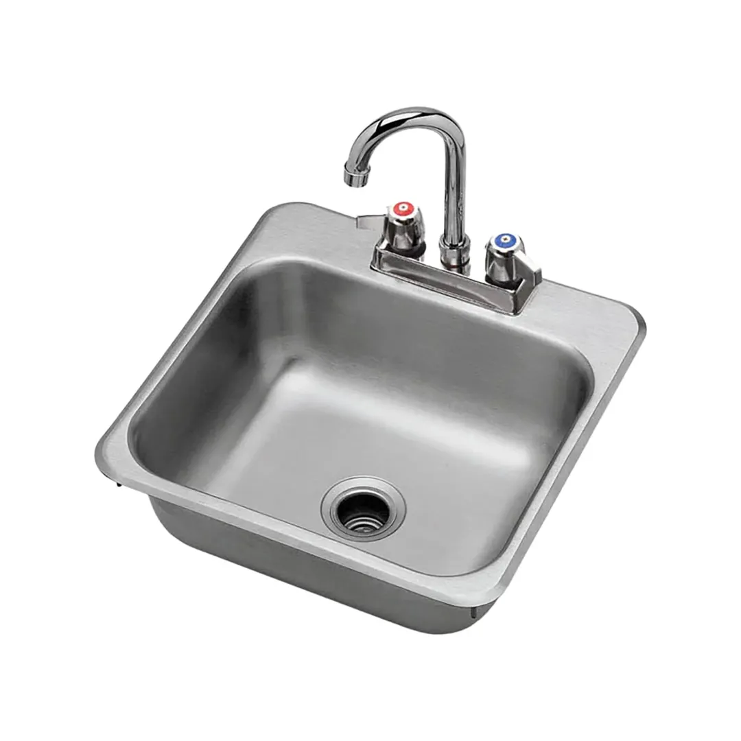 Krowne HS-1515 15" Drop In Hand Sink with Faucet - 20 gauge / no Backsplashes