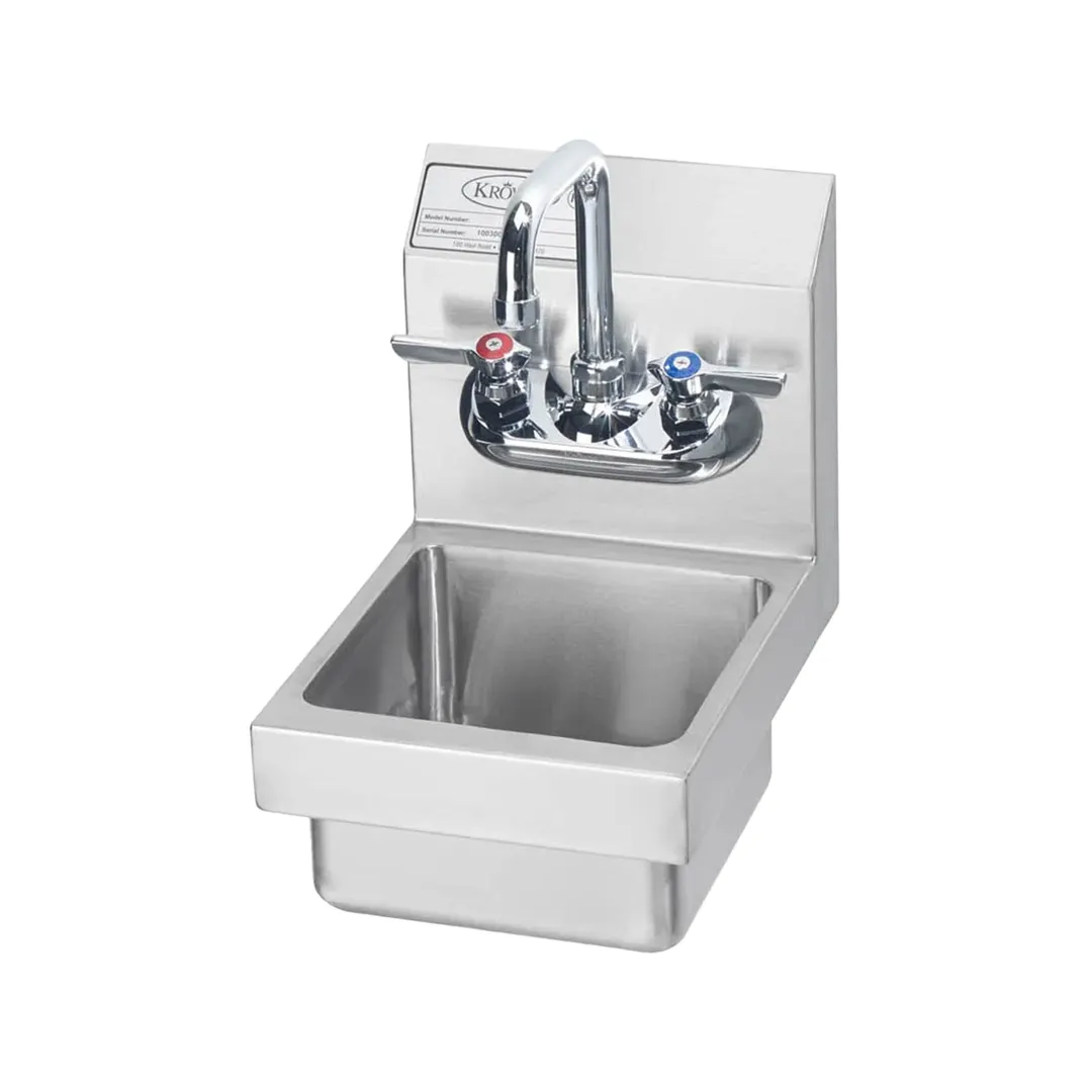 Krowne HS-1 9" Wall Mounted Hand Sink with Faucet - 20 gauge