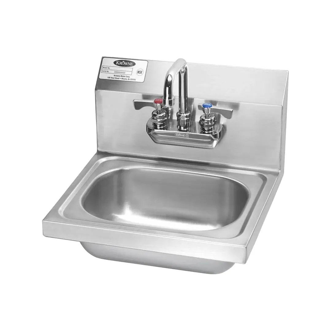 Krowne HS-22 15" Wall Mounted Hand Sink with Faucet - 20 gauge