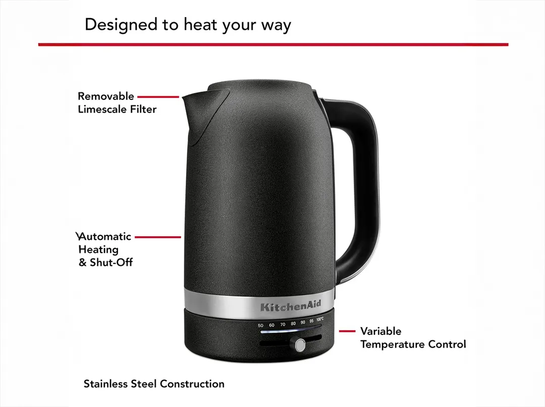 KitchenAid KEK1701BK Kitchenaid® 1.7 Liter Electric Kettle, Black Matte