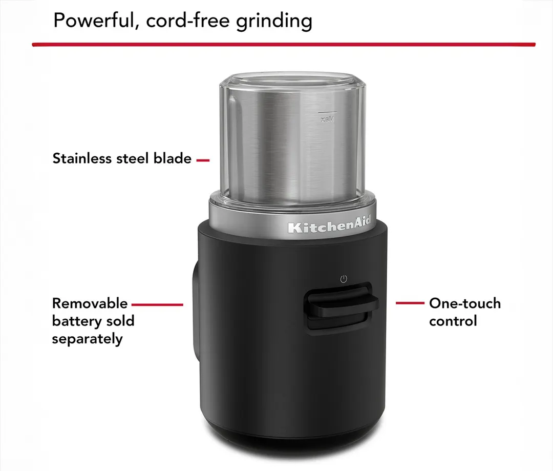 KBGR100BM Kitchenaid Go™ Cordless Blade Coffee Grinder, 4 oz - Black (battery sold separately)