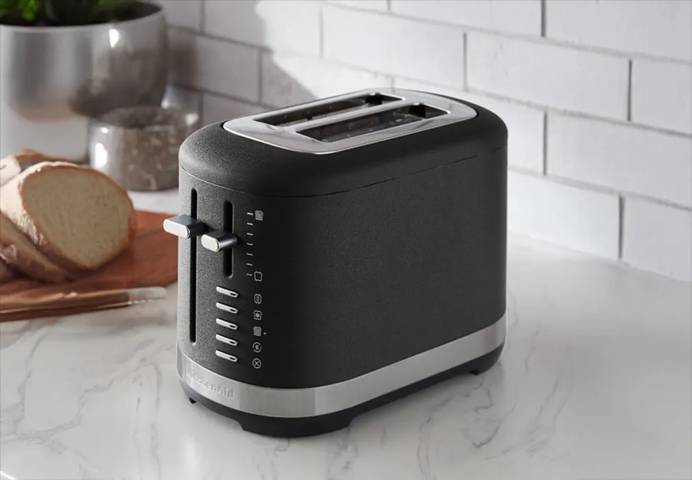 KitchenAid KMT2109BK 2 Slice Automatic Toaster with Extra Wide Slots, Cast Iron Blackl Color