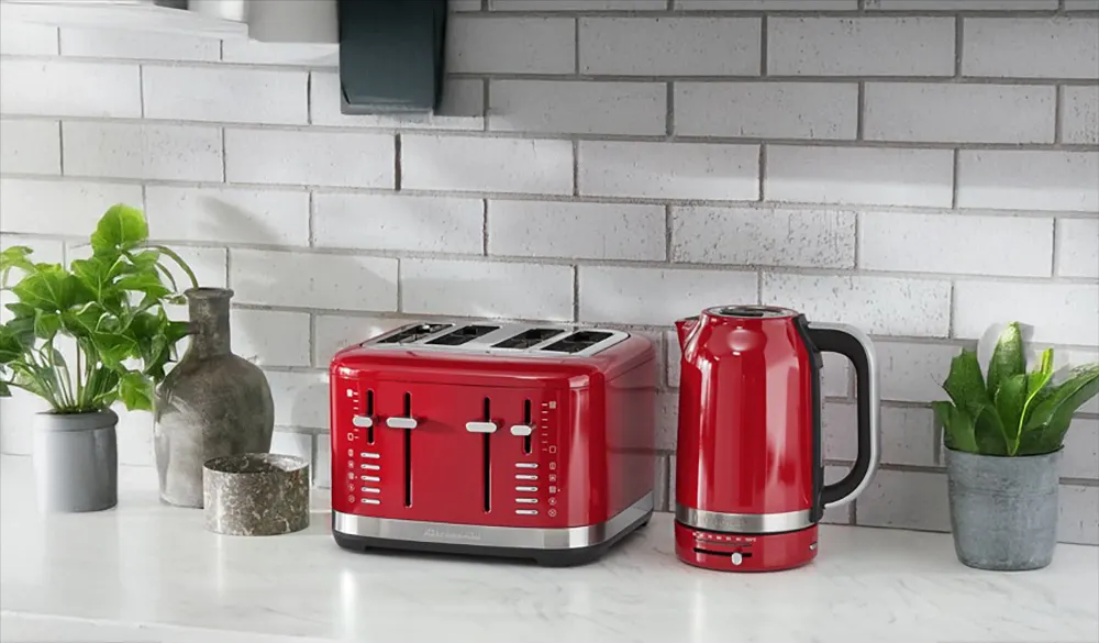 KitchenAid KMT4109ER 4 Slice Automatic Toaster w/ Extra Wide Slots, Empire Red Color
