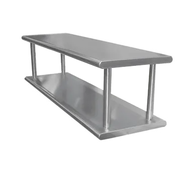 Advance Tabco PA-18-120-2 Double Tier Pass-Through Shelf with Overshelf - 120"W x 18"D