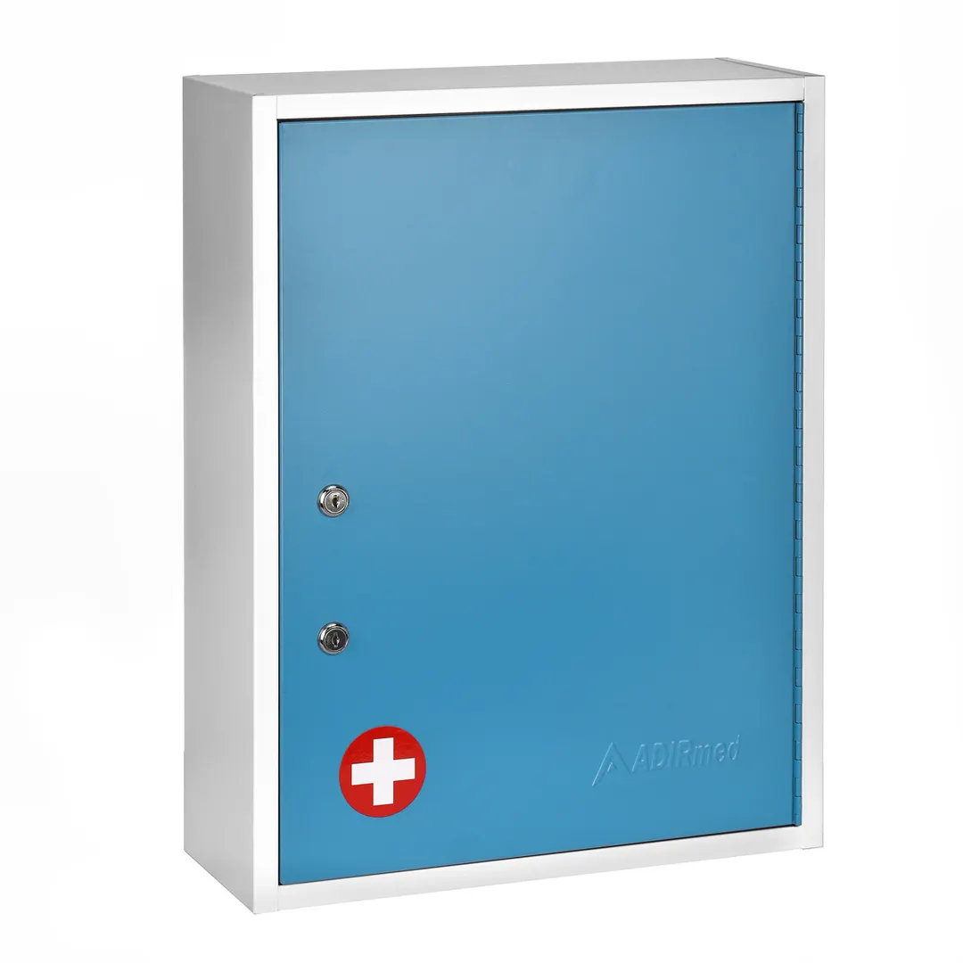 Alpine Industries ADI999-04-BLU Blue Medical Security Cabinet w/ Large Dual Locks