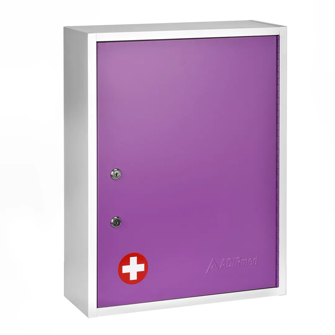 Alpine Industries ADI999-04-RED Red Medical Security Cabinet w/ Large Dual Locks - 16"W x 6"D x 21"H
