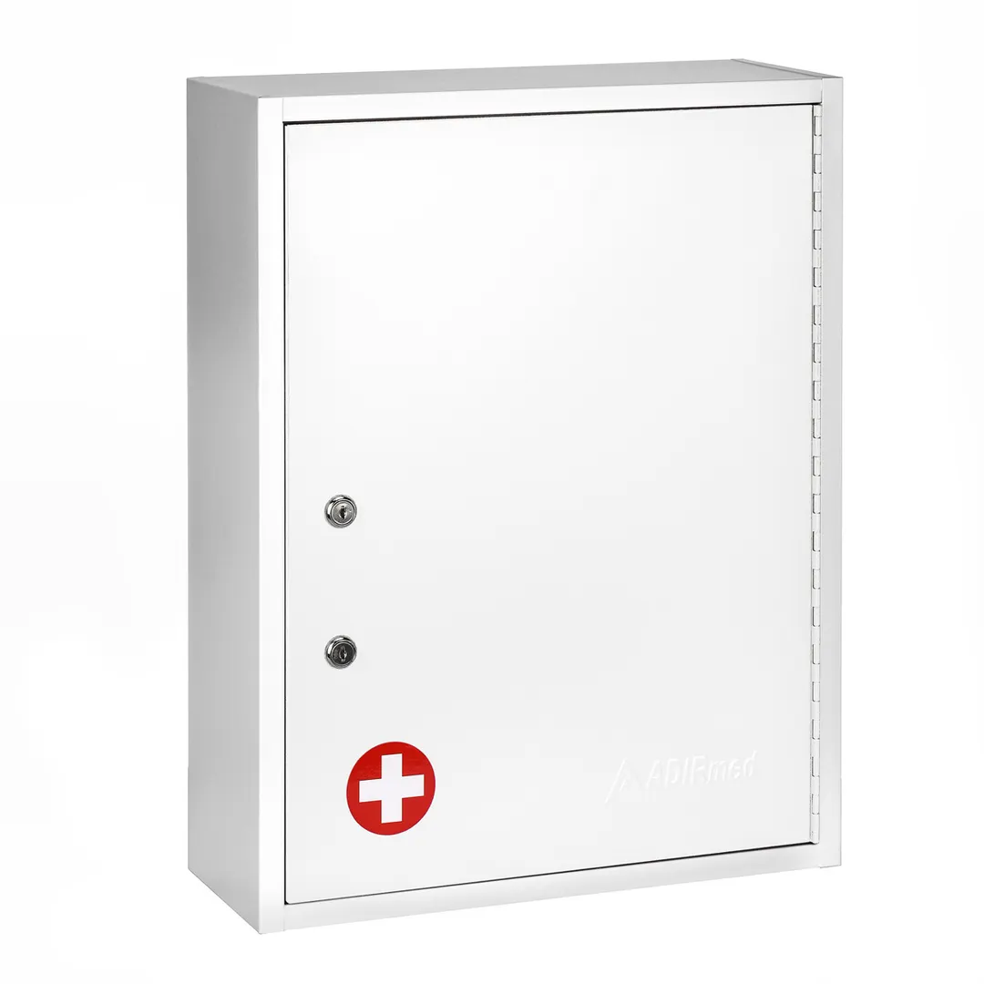 Alpine Industries ADI999-04-WHI White Medical Security Cabinet w/ Large Dual Locks - 16"W x 6"D x 21"H