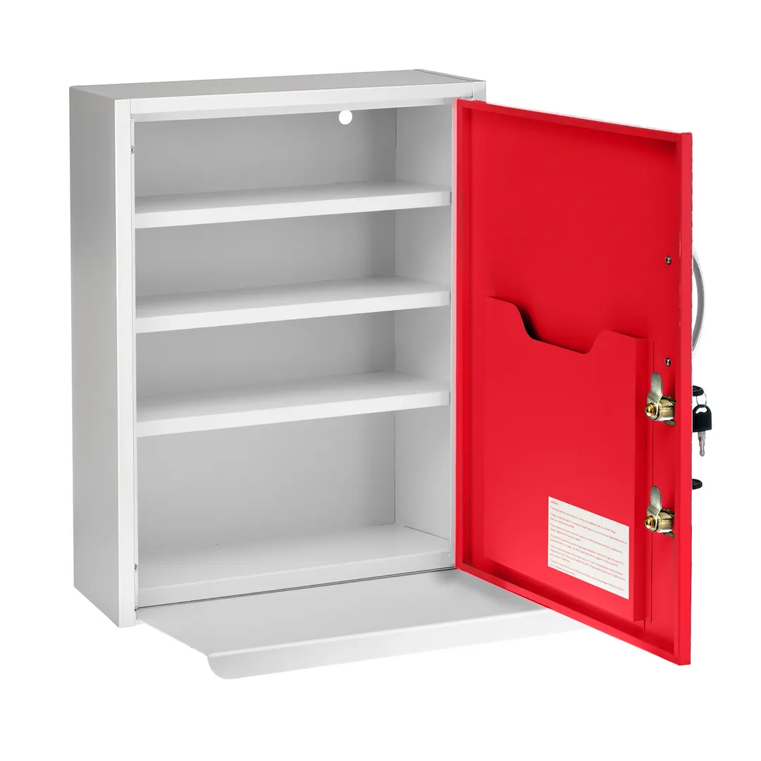 Alpine Industries ADI999-06-RED Large Red Medical Security Cabinet - 16"W X 6"D X 21"H