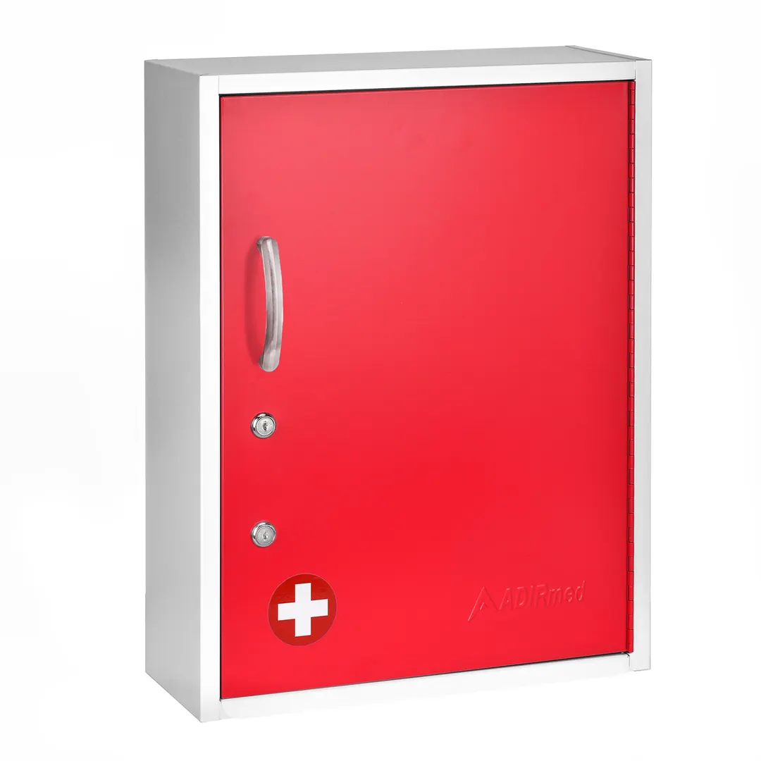 Alpine Industries ADI999-06-RED Large Red Medical Security Cabinet - 16"W X 6"D X 21"H