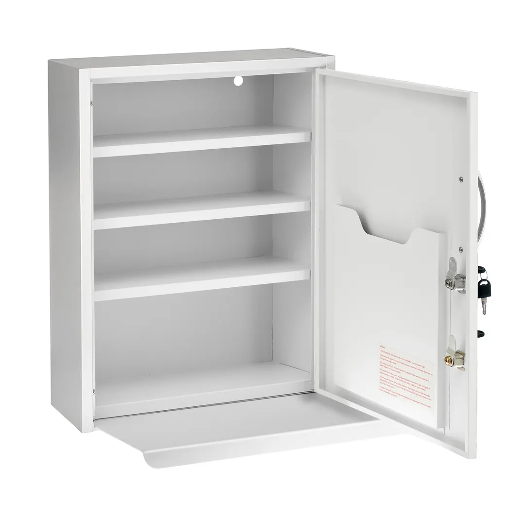 Alpine Industries ADI999-06-WHI Large White Medical Security Cabinet - 16"W X 6"D X 21"H