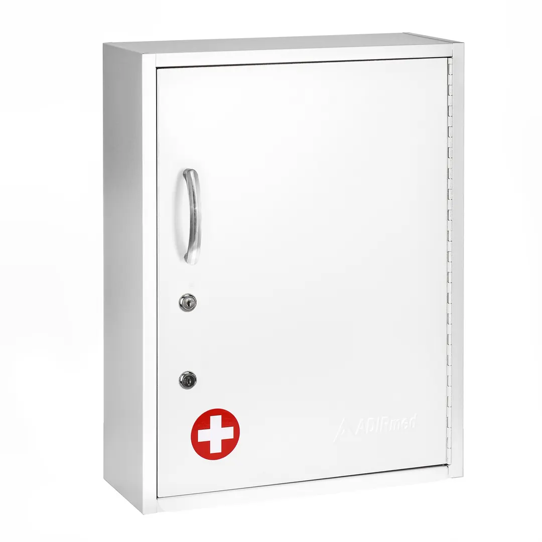 Alpine Industries ADI999-06-WHI Large White Medical Security Cabinet - 16"W X 6"D X 21"H