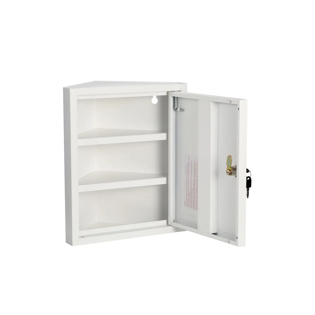 Alpine Industries ADIME999-01 Mountable Corner Two Shelf Medical Cabinet - 15"W x 7"D x 15"H