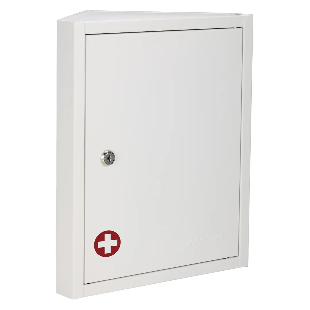 Alpine Industries ADIME999-01 Mountable Corner Two Shelf Medical Cabinet - 15"W x 7"D x 15"H