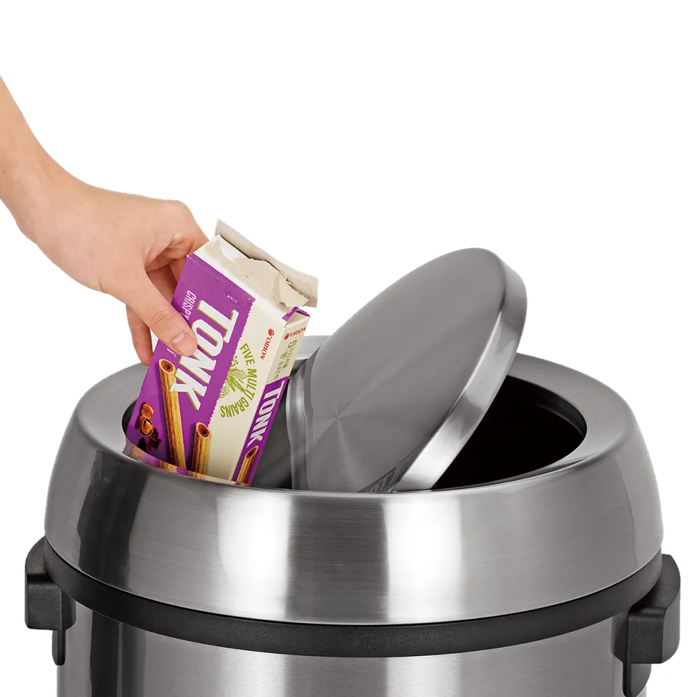 Alpine Industries ALP470-65L-C Trash Can Cover, For 470-65L, Swivel Hinge, Silver, Metal