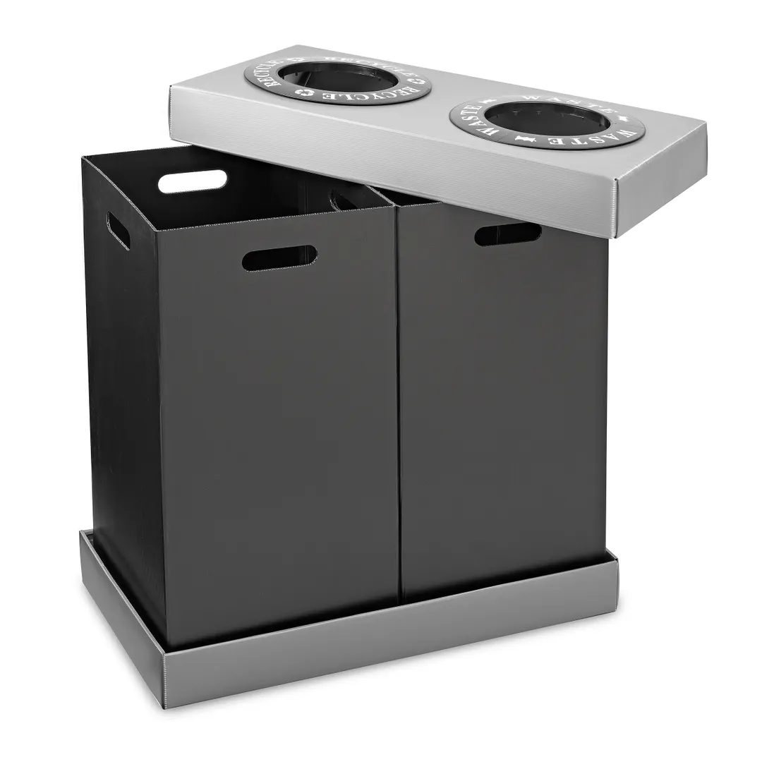 Alpine Industries ALP471-02-BLK Recycle Bin Center, 31"W X 16"D X 32-1/2"H